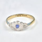 ART DECO SAPPHIRE & DIAMOND THREE-STONE RING