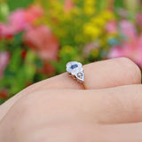 ART DECO SAPPHIRE & DIAMOND THREE-STONE RING