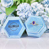 Ellibelle Jewellery Art Deco Style Amethyst & Diamond 9ct Gold Ring