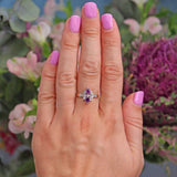 Ellibelle Jewellery Art Deco Style Amethyst & Diamond Dress Ring