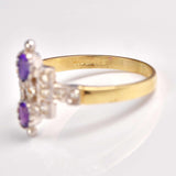 Ellibelle Jewellery Art Deco Style Amethyst & Diamond Dress Ring