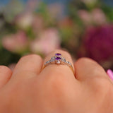 Ellibelle Jewellery Art Deco Style Amethyst & Diamond Dress Ring