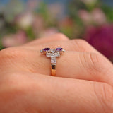 Ellibelle Jewellery Art Deco Style Amethyst & Diamond Dress Ring