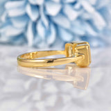 Ellibelle Jewellery Art Deco Style Aquamarine 9ct Gold Three Stone Ring