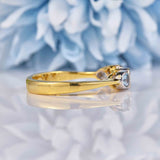 Ellibelle Jewellery Art Deco Style Aquamarine & Diamond 18ct Gold Bezel Ring