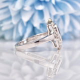 Ellibelle Jewellery Art Deco Style Aquamarine & Diamond 9ct White Gold Ring