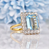 Ellibelle Jewellery Art Deco Style Aquamarine & Diamond Cluster Ring (5.00ct)