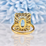 Ellibelle Jewellery Art Deco Style Aquamarine & Diamond Cluster Ring (5.00ct)