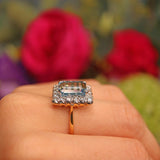 Ellibelle Jewellery Art Deco Style Aquamarine & Diamond Cluster Ring (5.00ct)