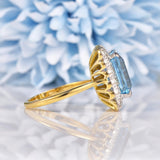 Ellibelle Jewellery Art Deco Style Aquamarine & Diamond Cluster Ring (5.00ct)