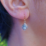 Ellibelle Jewellery ART DECO STYLE AQUAMARINE & DIAMOND GOLD PENDANT EARRINGS