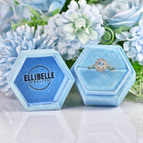 Ellibelle Jewellery Art Deco Style Aquamarine & Diamond Gold Ring