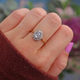 Ellibelle Jewellery Art Deco Style Aquamarine & Diamond Gold Ring