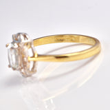 Ellibelle Jewellery Art Deco Style Aquamarine & Diamond Gold Ring