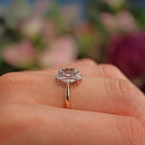 Ellibelle Jewellery Art Deco Style Aquamarine & Diamond Gold Ring