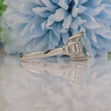 Ellibelle Jewellery ART DECO STYLE AQUAMARINE & DIAMOND PLATINUM RING
