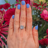 Ellibelle Jewellery Art Deco Style Aquamarine & Diamond Platinum Ring