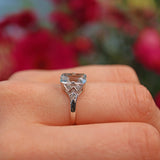 Ellibelle Jewellery Art Deco Style Aquamarine & Diamond Platinum Ring