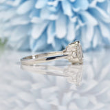 Ellibelle Jewellery Art Deco Style Aquamarine & Diamond Platinum Ring