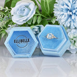Ellibelle Jewellery Art Deco Style Aquamarine & Diamond Platinum Ring
