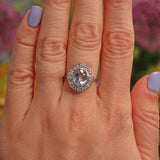 Ellibelle Jewellery Art Deco Style Aquamarine & Diamond Platinum Ring