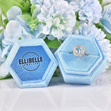 Ellibelle Jewellery Art Deco Style Aquamarine & Diamond Platinum Ring