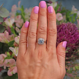 Ellibelle Jewellery Art Deco Style Aquamarine & Diamond Platinum Ring