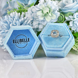 Ellibelle Jewellery Art Deco Style Aquamarine & Diamond Platinum Ring