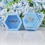 Ellibelle Jewellery Art Deco Style Aquamarine & Diamond White Gold Cluster Ring