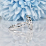 Ellibelle Jewellery Art Deco Style Aquamarine & Diamond White Gold Cluster Ring