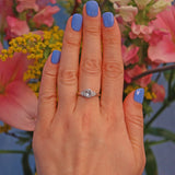 Ellibelle Jewellery Art Deco Style Aquamarine & Diamond White Gold Ring