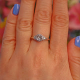 Ellibelle Jewellery Art Deco Style Aquamarine & Diamond White Gold Ring