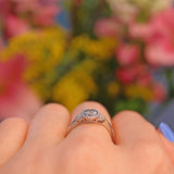 Ellibelle Jewellery Art Deco Style Aquamarine & Diamond White Gold Ring