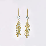 Ellibelle Jewellery ART DECO STYLE AQUAMARINE & GOLD CLUSTER BUNCH EARRINGS