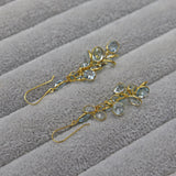 Ellibelle Jewellery ART DECO STYLE AQUAMARINE & GOLD CLUSTER BUNCH EARRINGS