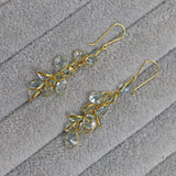 Ellibelle Jewellery ART DECO STYLE AQUAMARINE & GOLD CLUSTER BUNCH EARRINGS