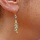 Ellibelle Jewellery ART DECO STYLE AQUAMARINE & GOLD CLUSTER BUNCH EARRINGS