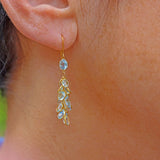Ellibelle Jewellery ART DECO STYLE AQUAMARINE & GOLD CLUSTER BUNCH EARRINGS