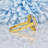 Ellibelle Jewellery Art Deco Style Blue Sapphire & Diamond 18ct Gold Panel Ring