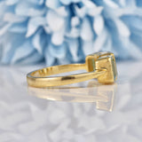 Ellibelle Jewellery Art Deco Style Blue Topaz 9ct Gold Three Stone Ring
