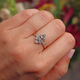 Ellibelle Jewellery Art Deco Style Blue Topaz & Diamond Dress Ring