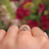 Ellibelle Jewellery Art Deco Style Blue Topaz & Diamond Dress Ring
