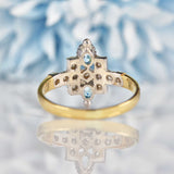Ellibelle Jewellery Art Deco Style Blue Topaz & Diamond Dress Ring