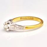 Ellibelle Jewellery Art Deco Style Diamond 18ct Gold & Platinum Solitaire Ring