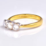 Ellibelle Jewellery Art Deco Style Diamond 18ct Gold Three Stone Engagement Ring (0.80cts)