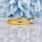 Ellibelle Jewellery Art Deco Style Diamond 18ct Gold Three Stone Engagement Ring (0.80cts)