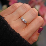 Ellibelle Jewellery Art Deco Style Diamond 18ct Gold Three Stone Engagement Ring (0.80cts)