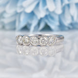 Ellibelle Jewellery Art Deco Style Diamond 18ct White Gold Five Stone Ring
