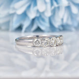 Ellibelle Jewellery Art Deco Style Diamond 18ct White Gold Five Stone Ring