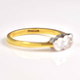 Ellibelle Jewellery Art Deco Style Diamond Three Stone Bezel Ring